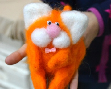 Игрушка своими руками "Котята" из шерсти. Фотоотчёт с мастер-класса в студии "Рыжий Лис"