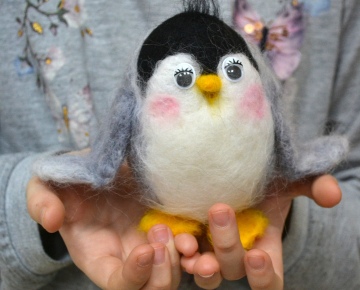 Игрушка своими руками "Пингвинчики" из шерсти. Фотоотчёт с мастер-класса в студии "Рыжий Лис"