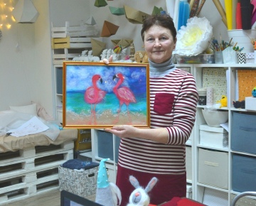 Картина шерстью "Фламинго". Мастер класс для детей и взрослых в Тольятти