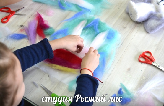 Картина шерстью "Пушистый Зайка". Фотоотчёт с мастер-класса для детей и взрослых в Тольятти