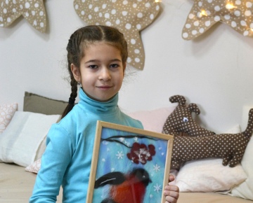 Картина шерстью "Снегири на Рябине". Мастер класс для детей и взрослых в Тольятти
