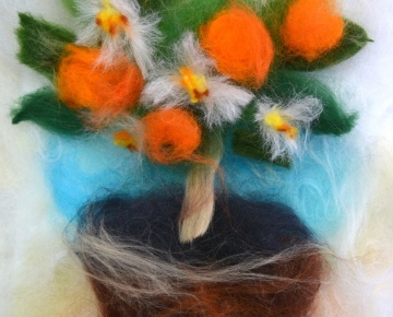 Мастер-класс на день рождения: Картина из шерсти "Волшебное дерево" своими руками. Фотоотчёт